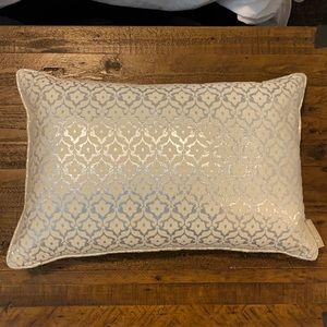 Silver foil accent pillow